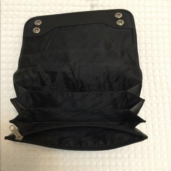 ✈️LEVENGER Black Leather Clutch Pouch w/ Dust Bag EUC - Picture 5 of 6